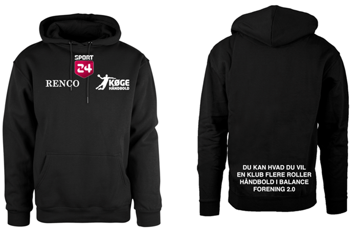 Sort støtte hoodie voksen 